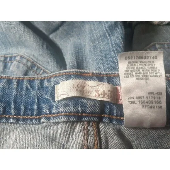 Levi 545 Shorts Women's Cutoff Distressed Blue Jeans Size 28 - Picture 10 of 10